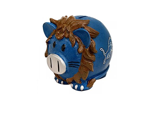 BLUE DETROIT LIONS PIGGY BANK in Warren, Macomb County, Michigan - Twin  Falls County Buy, Sell, Trade